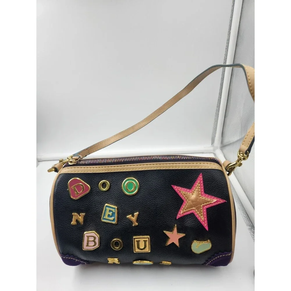 Vtg Dooney and Bourke Lindsay Lohan Barrel Bag Colorful Alphabet Satchel Y2K #2